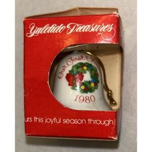 Vintage Gibson 1980 Holiday Christmas Collectors 2" Bell Ornament Free SHIPPING